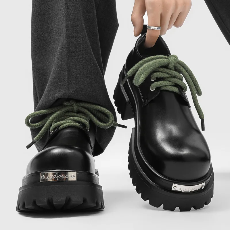 

Высококачественные мужские туфли дерби в британском стиле в стиле ретро, модная повседневная обувь на платформе для мужчин, роскошные дизайнерские кроссовки в стиле панк High Sense