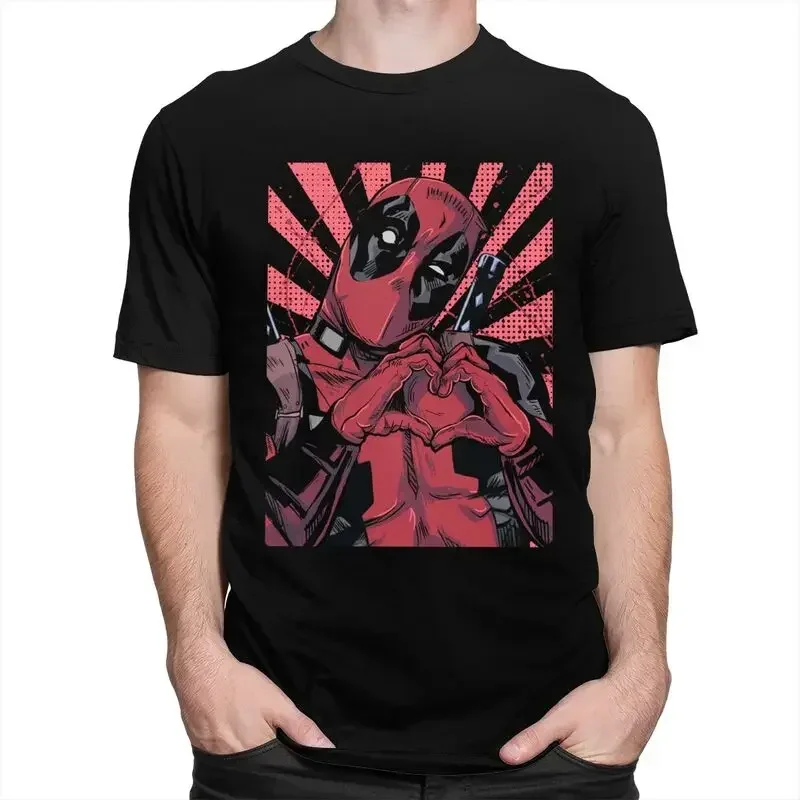 Short Sleeve Tops Gorgeous Deadpool Hand Heart T Shirt Men Short Sleeves Pure Cotton T-shirt Leisure Tees Graphic Tshirts