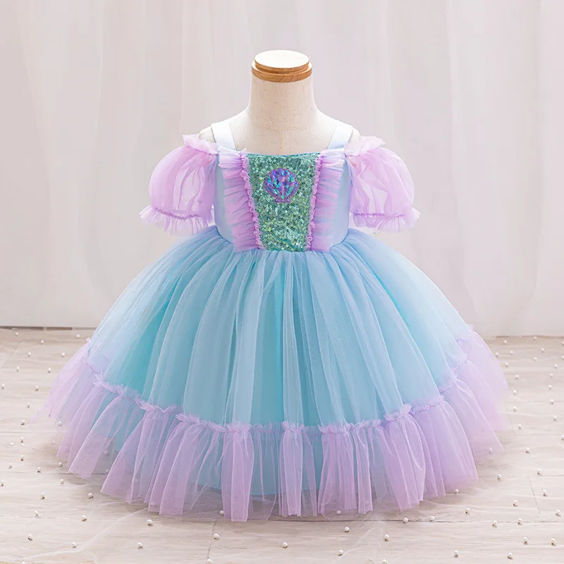 Mädchen Prinzessinnen-Partykleid Kleinkind Puffärmel Festliches Kleid Verschiedene Stile Größen 0-3T für Besondere Anlässe – Detail 10
