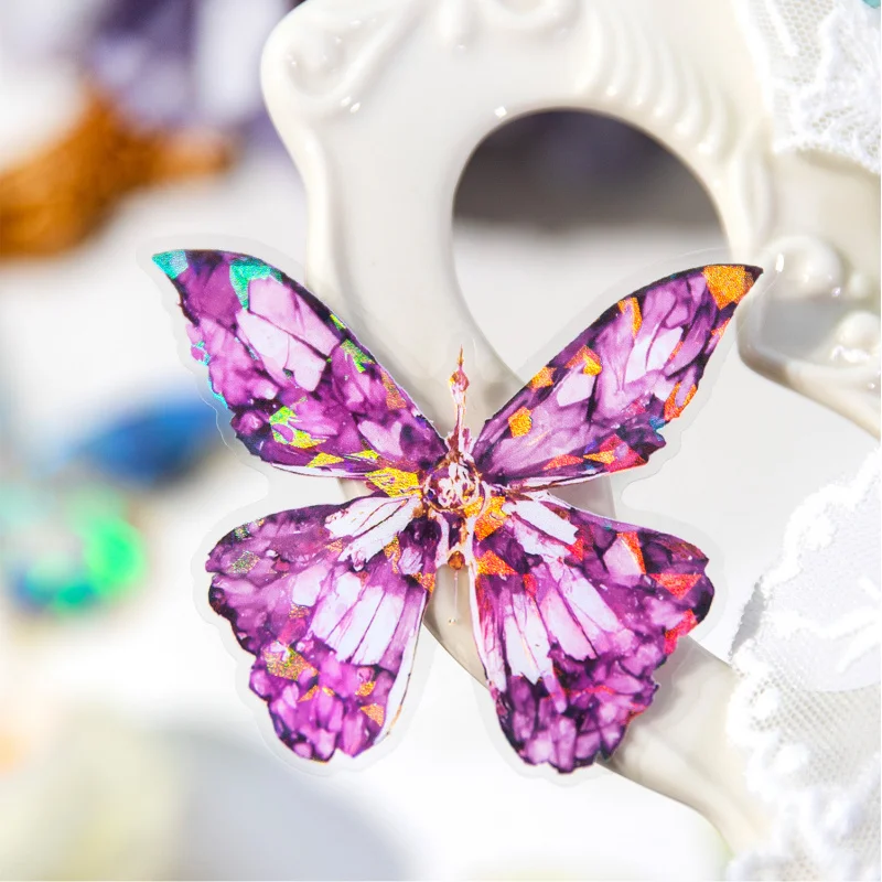 20-teilige Goldfolien-Schmetterlingsaufkleber, wunderschöne Dekoration für Handkonto-DIY, Geschenkbox und Scrapbooking