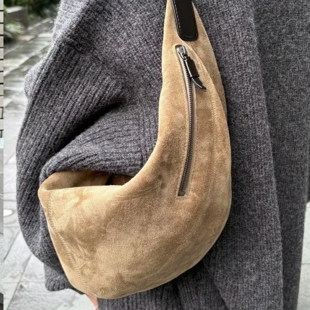 

Высококачественная сумка-круассан первого слоя из воловьей кожи, 2022, кожаная сумка-мессенджер из кожи растительного дубления, большая вместимость