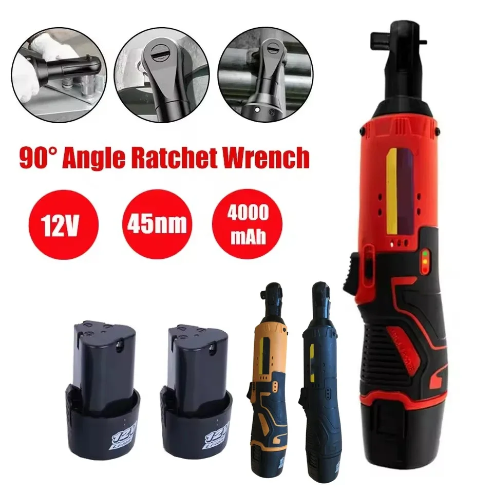 무선 충전식 전기 임팩트 렌치, 직각 래칫 렌치, 임팩트 드라이버 전동 공구, 12V, 3/8 인치