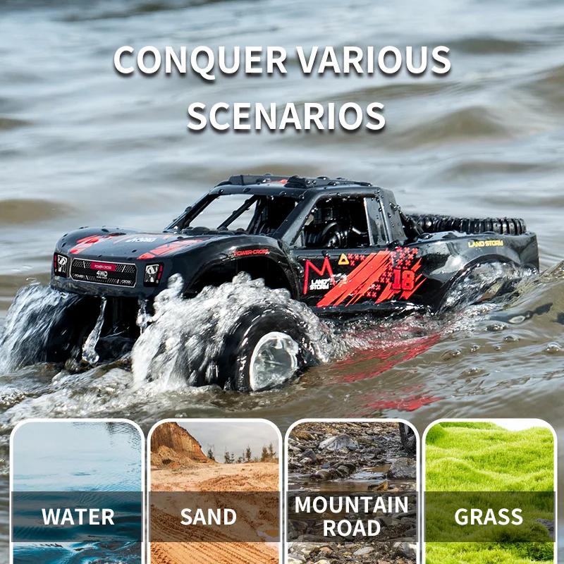Amphibious RC Car Off-road Climbing 4WD 2.4G Remote Control Car Racing All-terrain Waterproof RC Truck Car Toys Gifts JJRC Q156