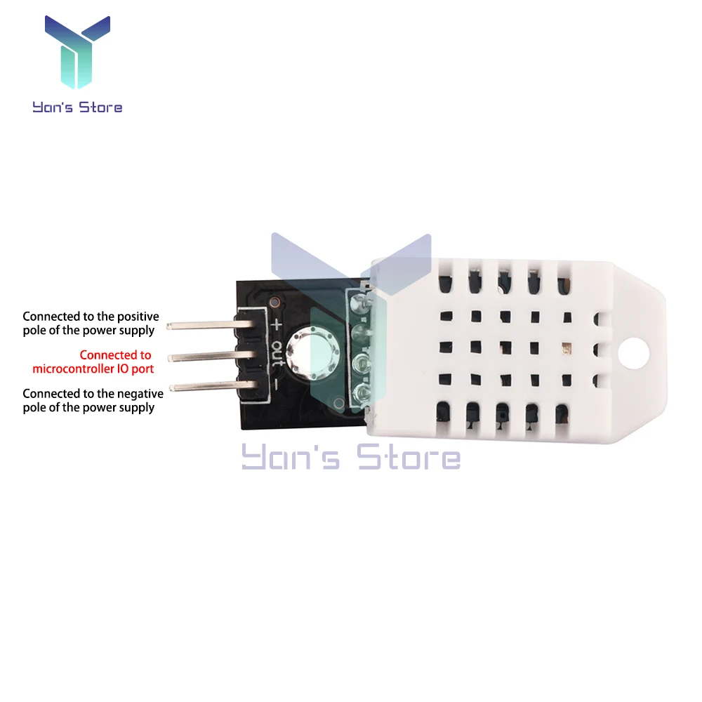 Sensor Digital de temperatura y humedad, 2 piezas, DHT22/AM2302, módulo de temperatura y humedad con línea DuPont, DC3.3-5.5V -40 ~ 80 ℃
