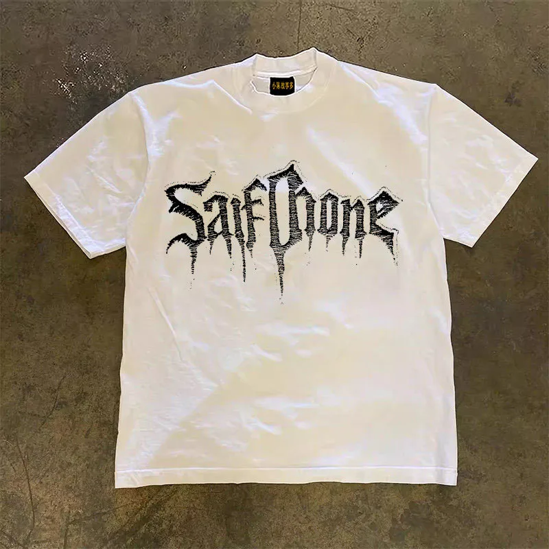 Pure Cotton Short Sleeve T-Shirt Double Thread Loose Fit Male Female Couples Comfortable Breathable Summer Fashion T-Shirt