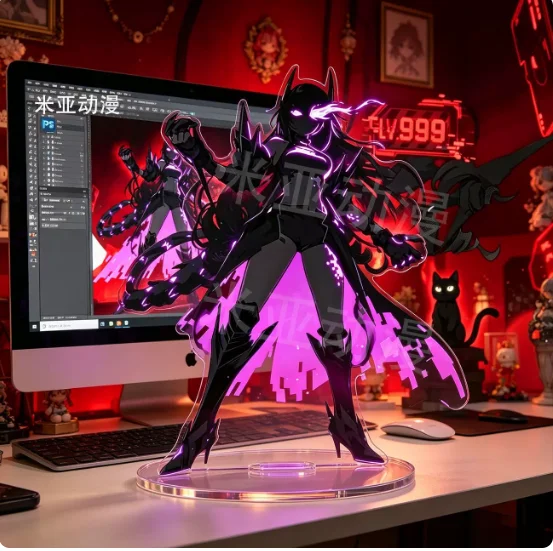 

Japanese Anime Honkai：Star Rail Silver Wolf 10cm Acrylic Stand Figure Model Plate Cosplay Collection Desktop Decor Gifts MM