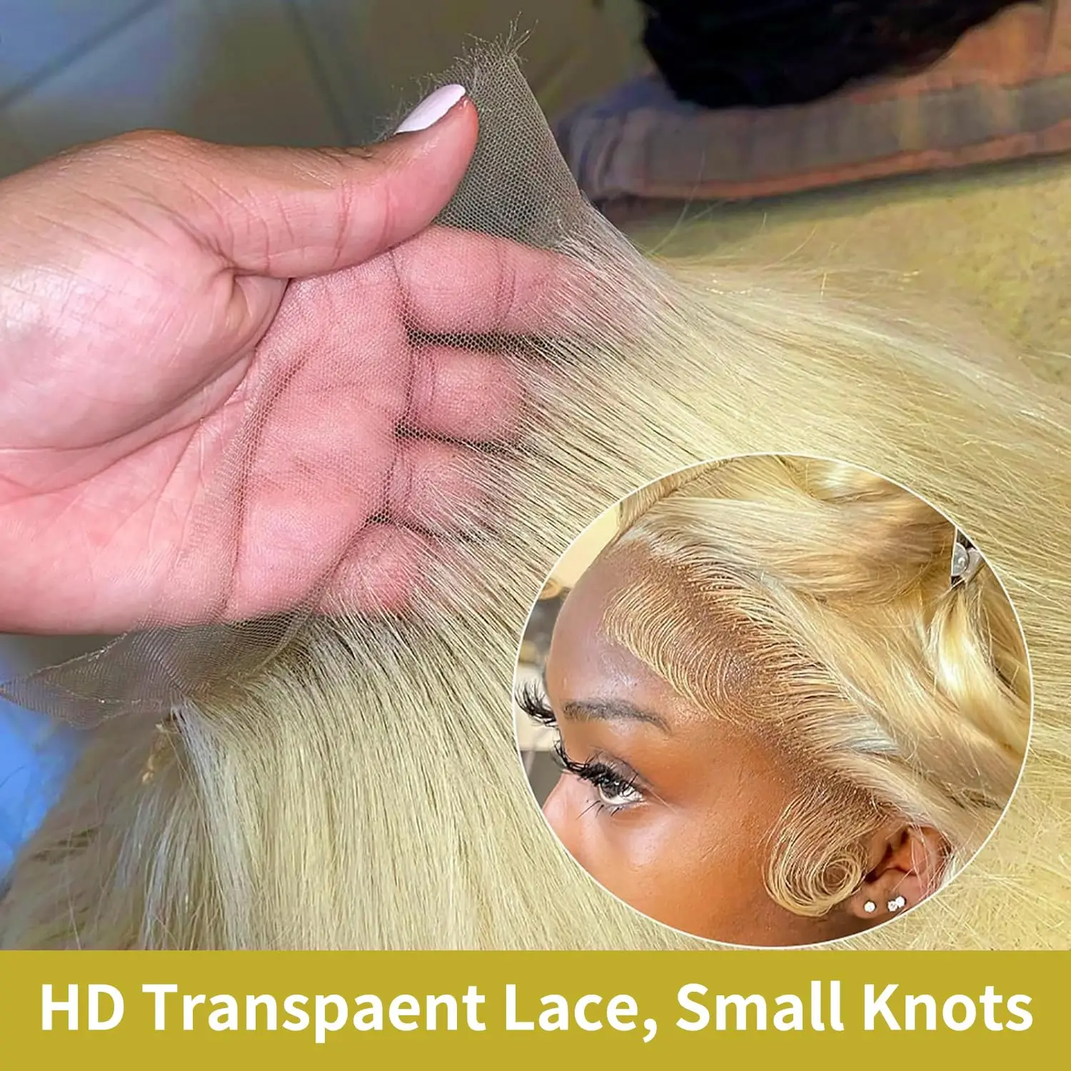 40 Inch 250% Density 613 Blonde 13x4 Lace Frontal Wigs Brazilian Body Wave 13x4 Full Lace Frontal Wig Human Hair Wigs for Women image 3