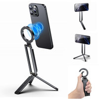 Magnetic Phone Tripod Stand W Grip Design MINI Tripod Magsafe Phone Holder for Iphone 16 15 14 13 12 Android Travel Photography