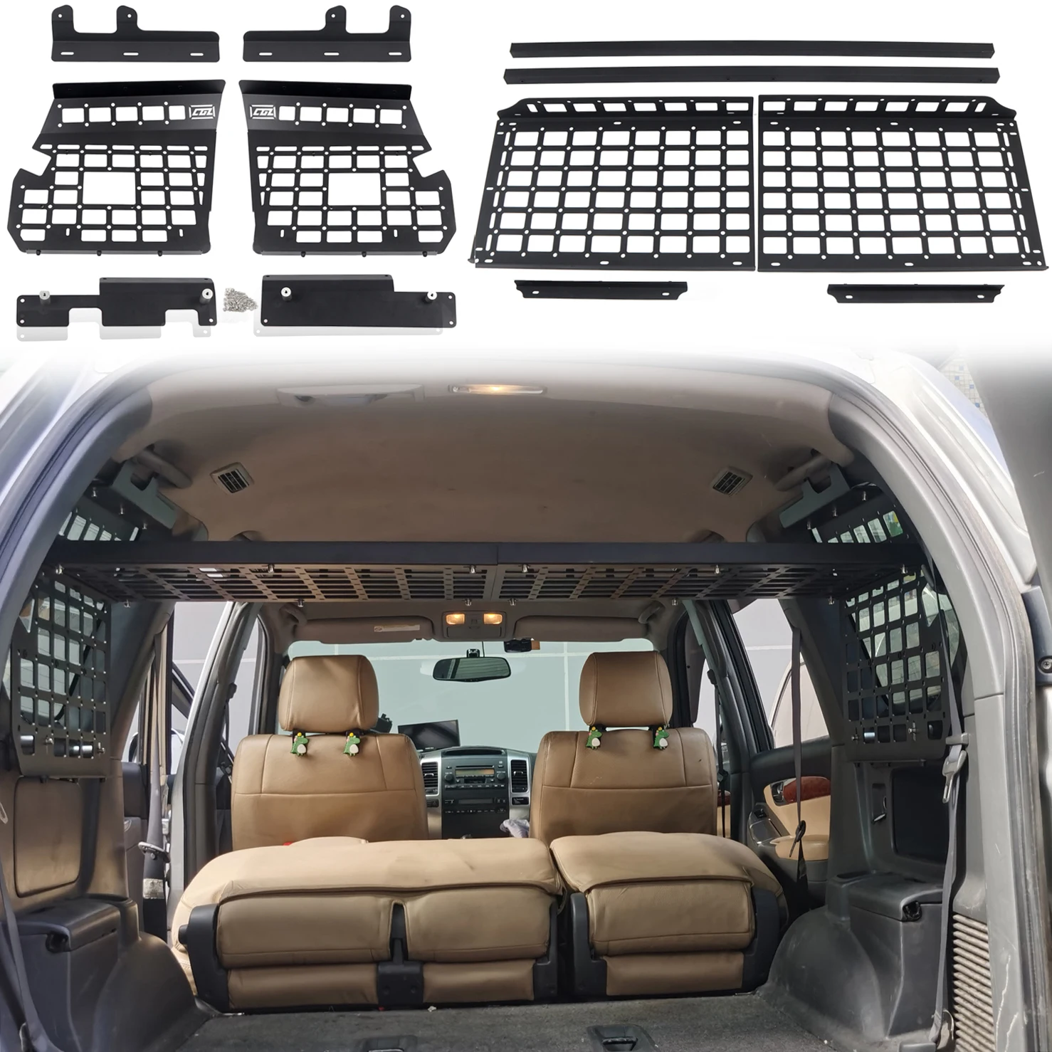 Molle Panels for Lexus GX470 Rear Trunk Shelf Modular Storage Cargo Organizers for Toyota Land Cruiser Prado J120 2003-2009