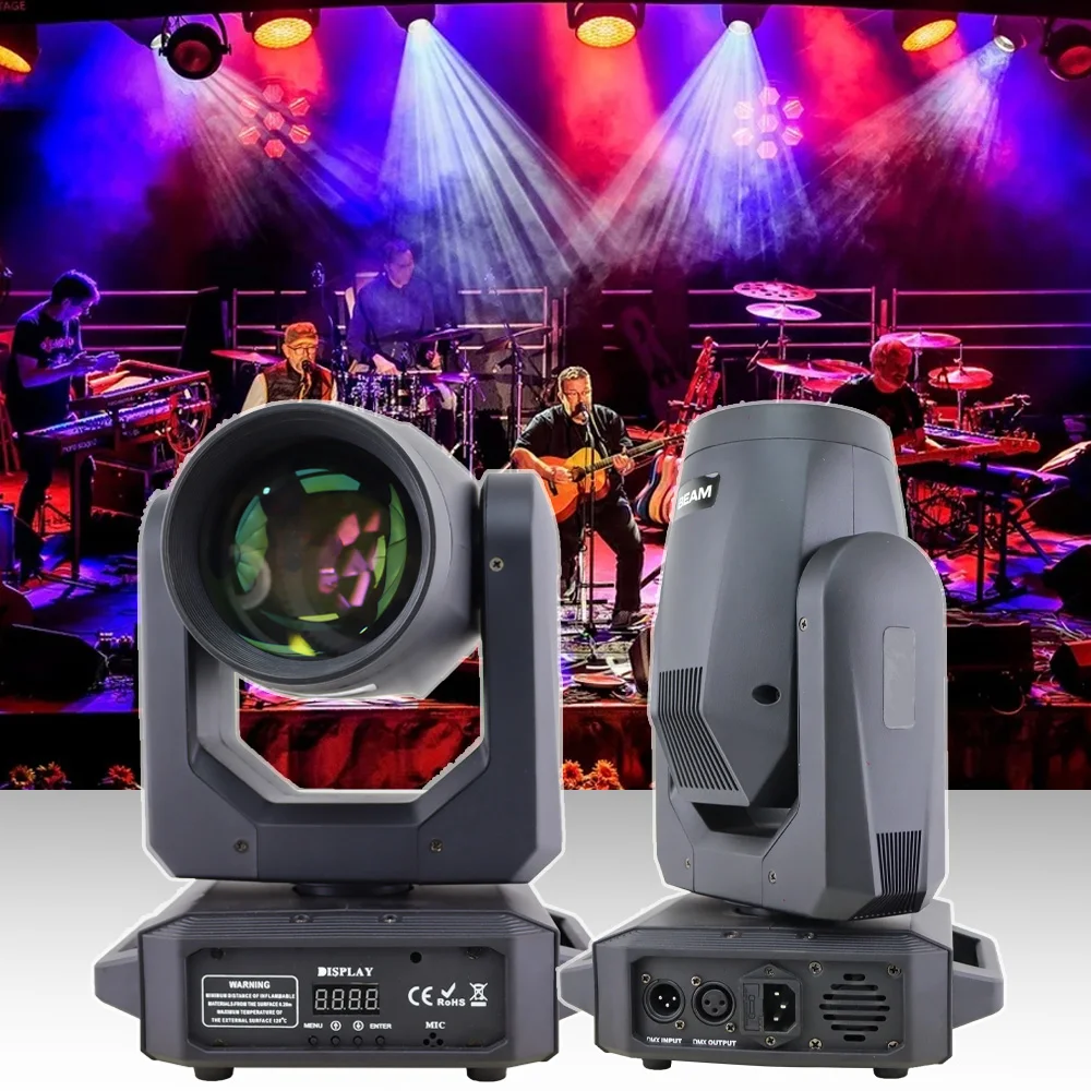 YUER 2PCS LED 200W Beam Moving Head Gobo 18Prism Rainbow Effect Party Stage Lighting For Dj Disco Club Dance Equipment Lights