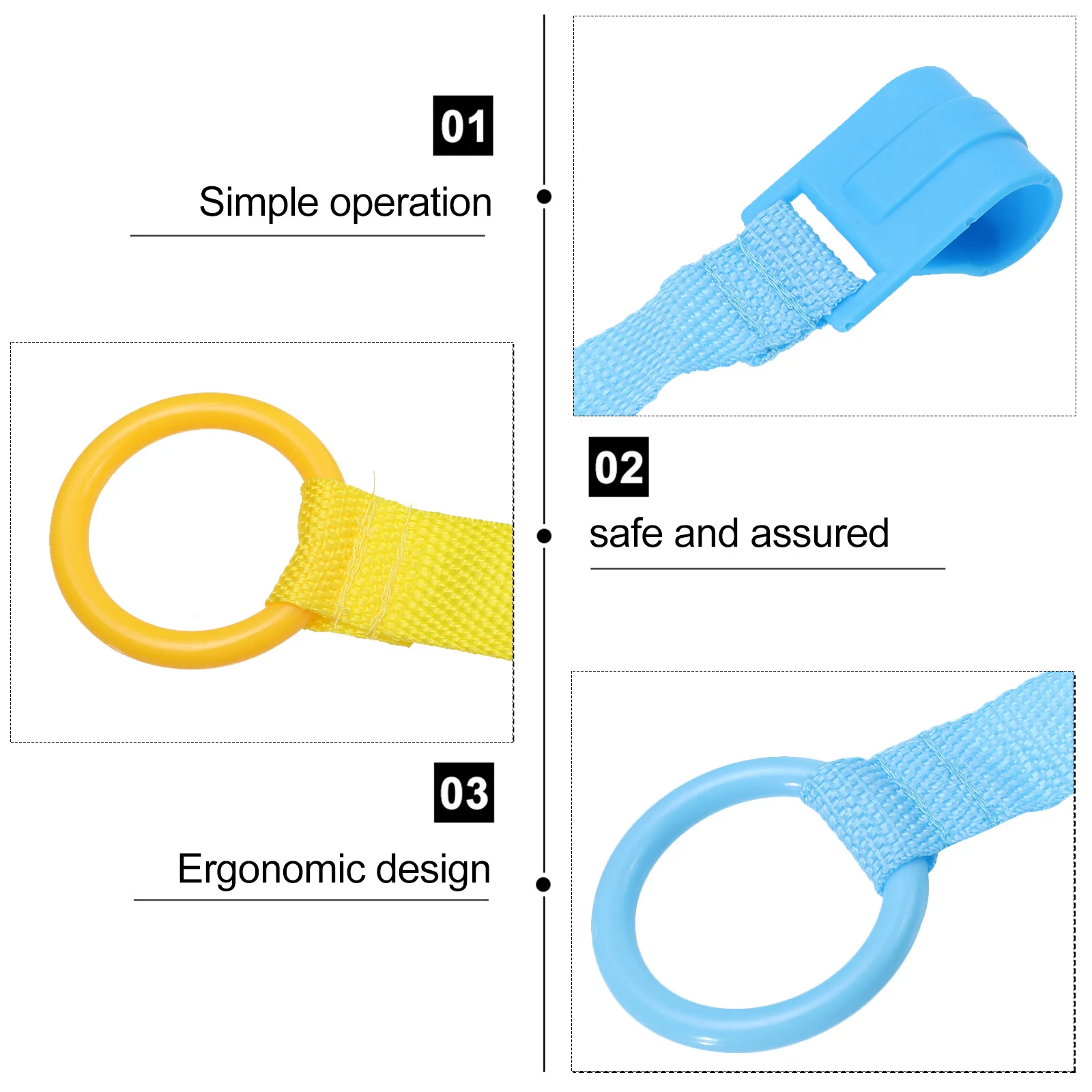 4 قطع من حلقات سحب الأطفال ذات حواف ناعمة وقبضة مريحة وسرير تدريب على المشي وسرير الأطفال وحلقة يد للأطفال الصغار #5