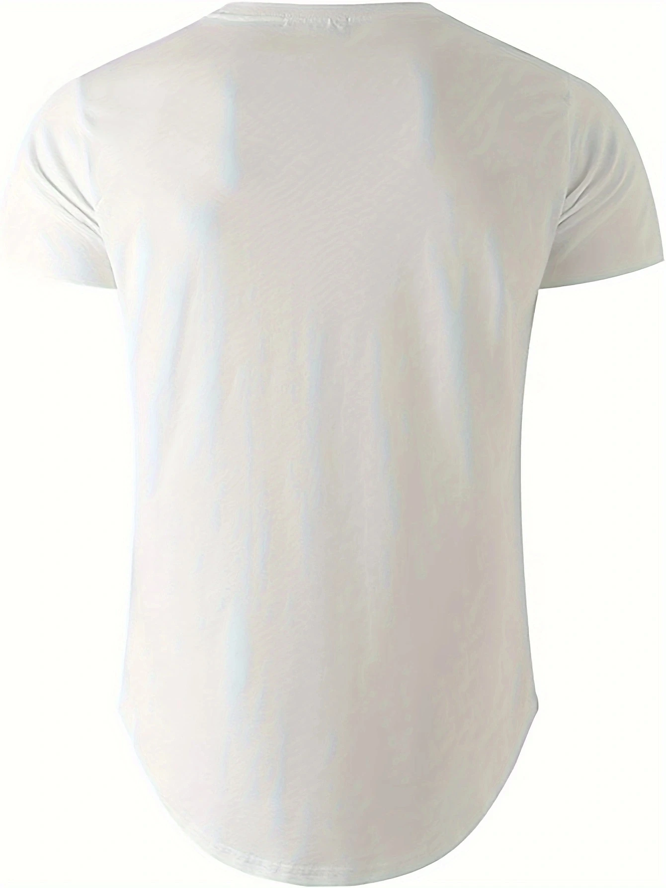 New Summer Men\'s V-neck Simple and Elegant Solid Color T-shirt