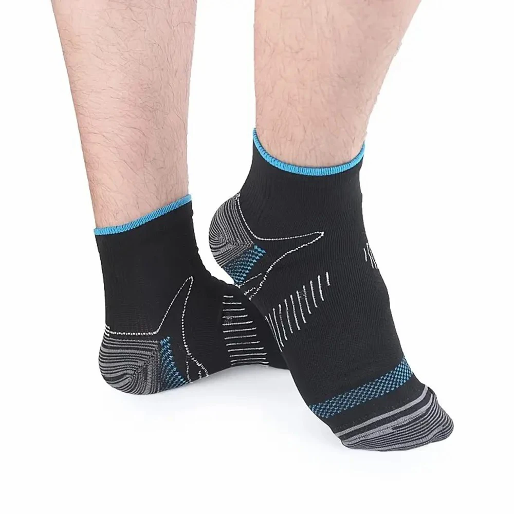 1/6 Pairs Men Plus Size Compression Sports Socks Foot Fascia Design Comfortable Breathable Deodorizing Running Cycling Socks