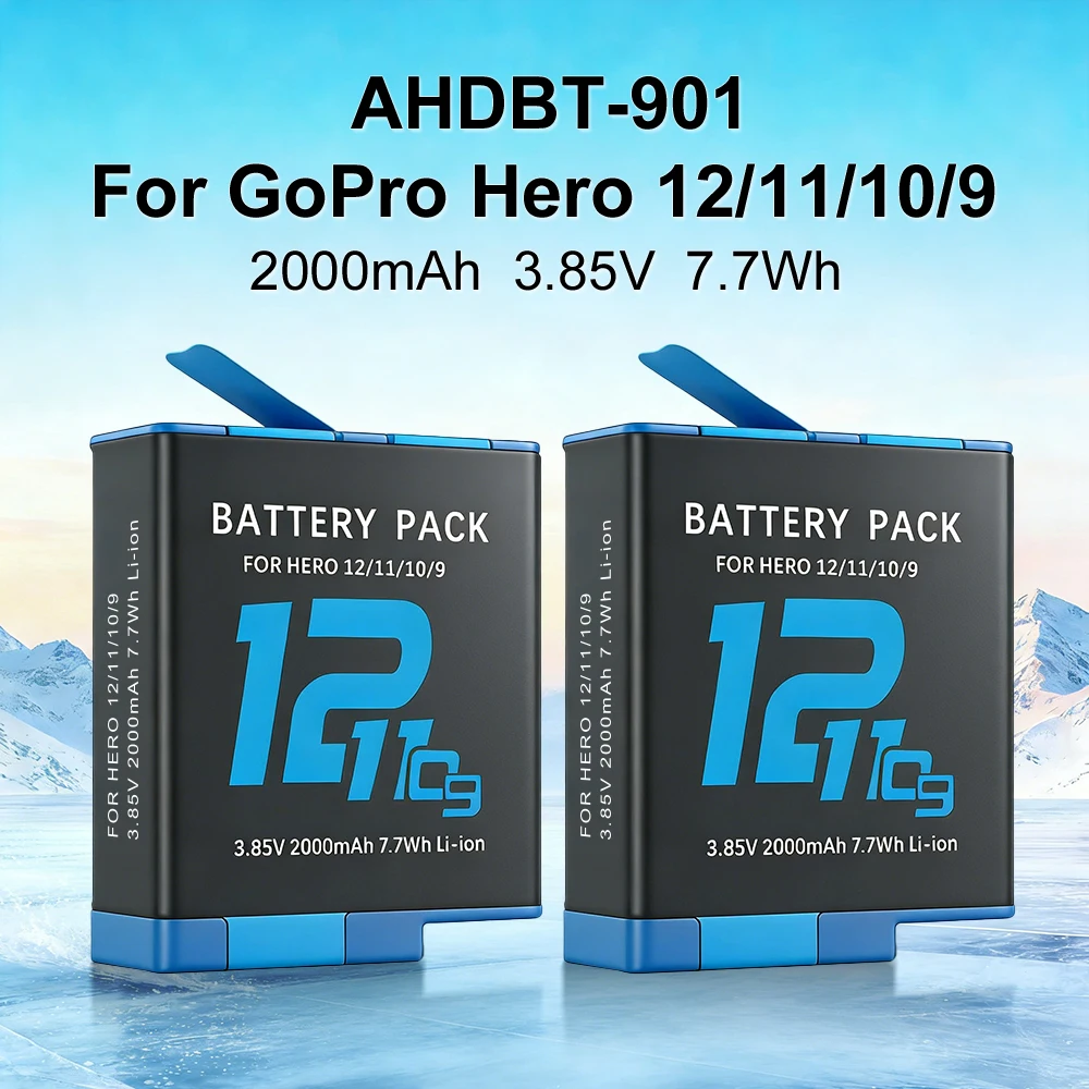 2000mAh Battery For Gopro Hero 9 10 11 12 Camera battery