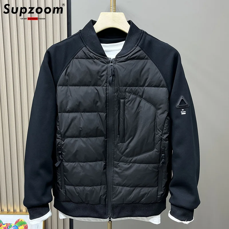 

Supzoom 2025 New Arrival Thick Casual Regular Quilted Male Popular Clothes Patchwork Coat Short Winter Jacket Men