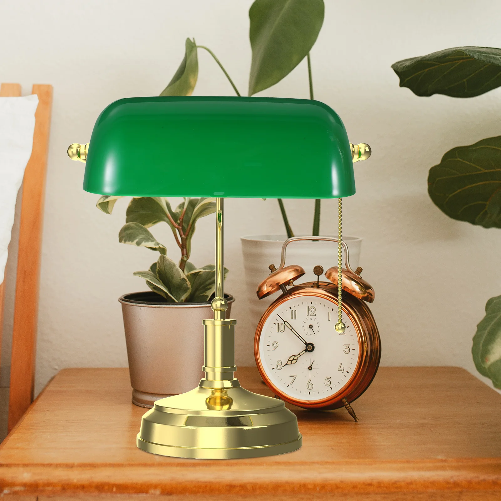 

1pc Retro Bankers Lamp Shade Plastic Light Cover Replacement Vintage Style Rectangular Lampshade Pp Material Detachable