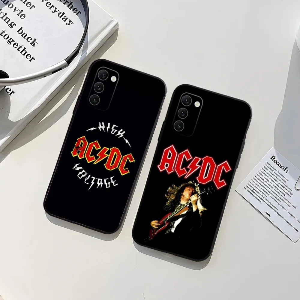 A-AcDc Rock Phone Case For Samsung Galaxy A13,A21s,A22,A31,A32,A52,A53,A71,A80,A91 Soft Black Shell