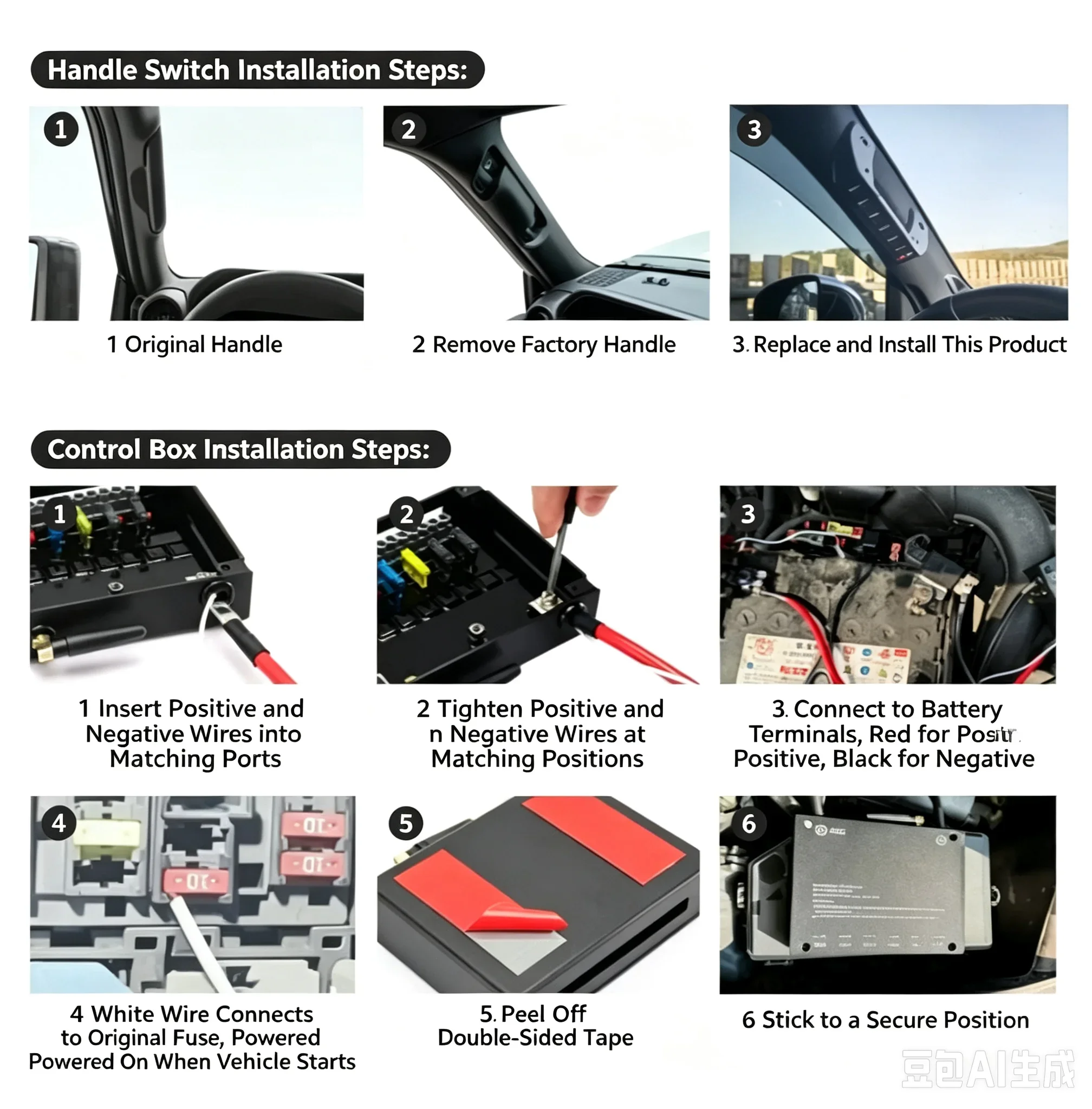 For Chery ICAR V23 2024-2026 Car A-Pillar Integrated Switch Wireless Remote Control Panel Led Spotlight Handle Switch Accessory detail image 6