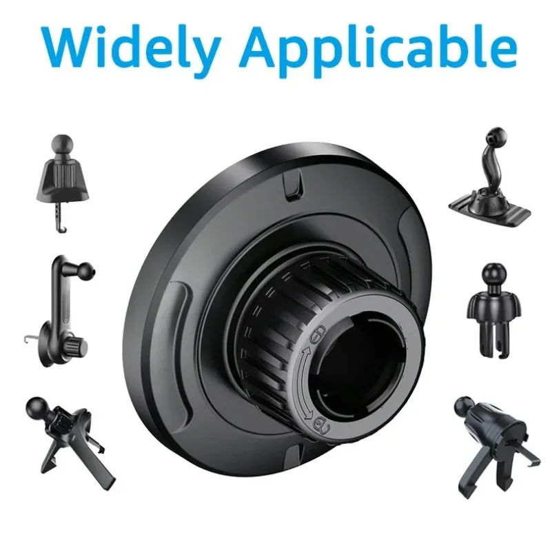 1 шт., магнитный держатель для телефона с узором компакт-диска, аксессуар для MagSafe iPhone 16-12, Samsung Xiaomi, для 17 мм, шаровая головка, крючок для выхода воздуха, подставка