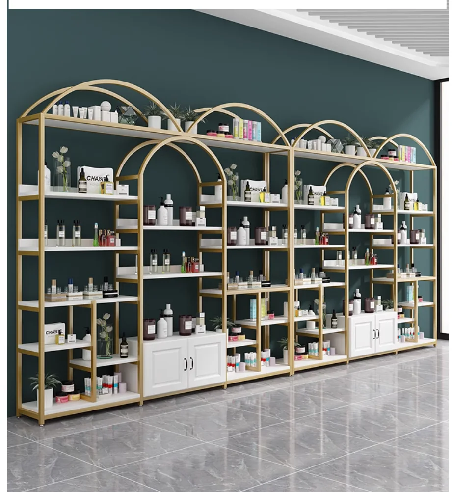 

Cosmetics display cabinet Beauty salon shelves display shelves with hand gifts nail and skin care products display cabinet