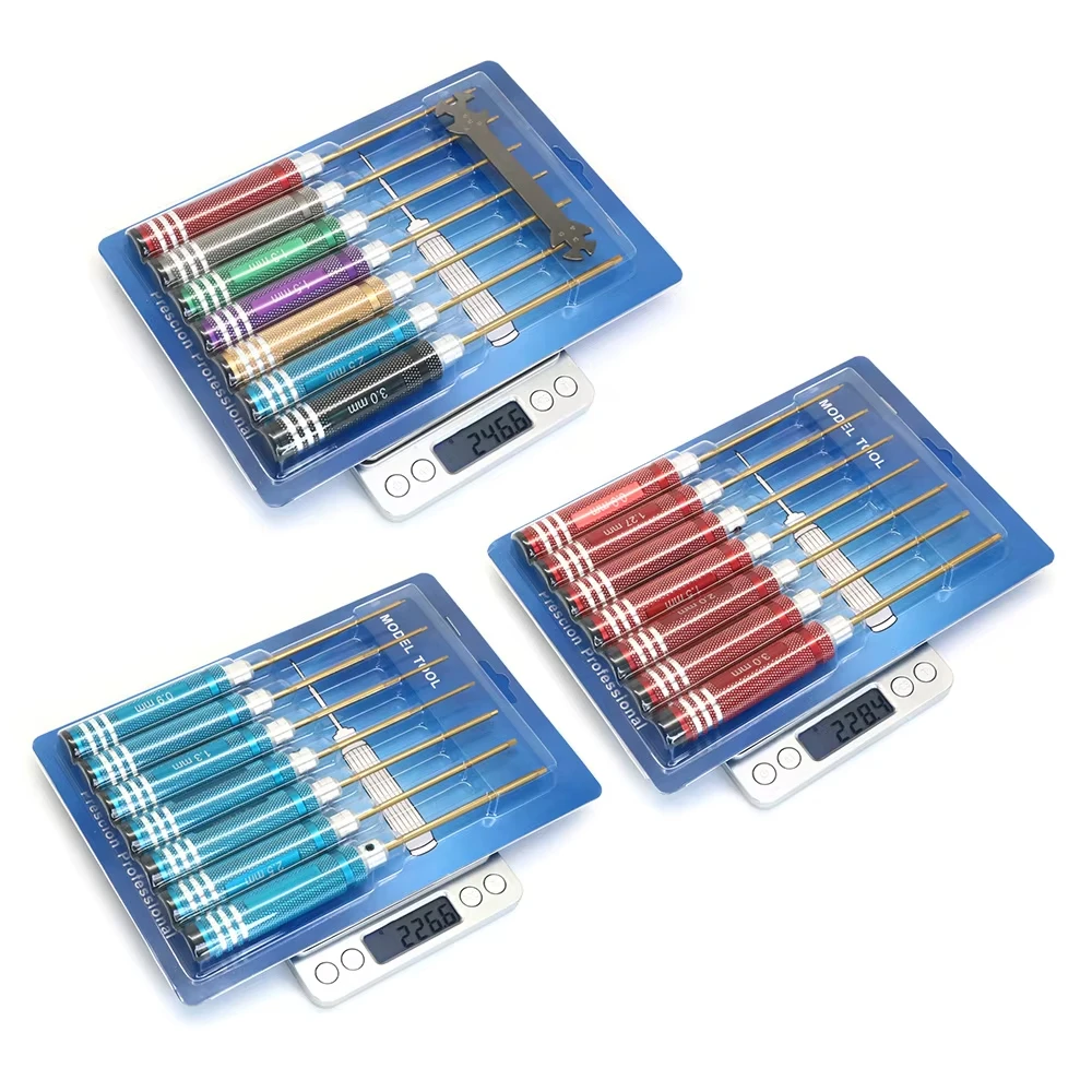 

7pcs Hex Screw Driver Set Hexagon Screwdriver Wrench Tool Kit Titanium Plating for RC Car Helicopter FPV Drone Hand Tools