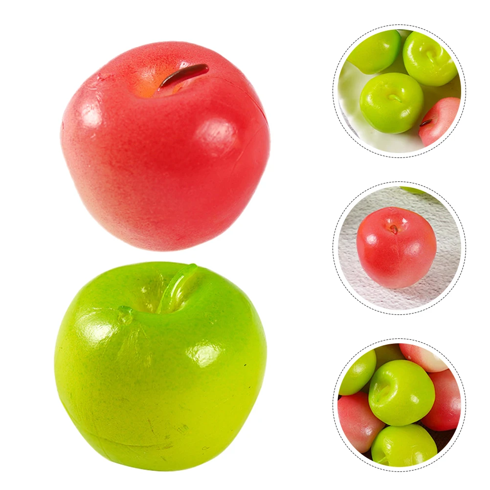 6 Pcs Mini Apple Toys Harvest Desktop Ornament Decorate Miniatures Pvc Apples Fake