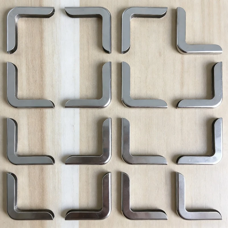 50PCs Book Corner Scrapbooking Album Silver White 24x24x4mm Folders Protectors for Menus F9304