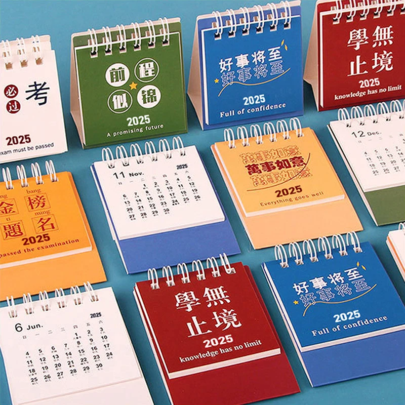 2025 Mini Desk Calendar Portable Office Decoration Desktop Small Monthly Planner Calendar Daily Memo Calendar Study Plan