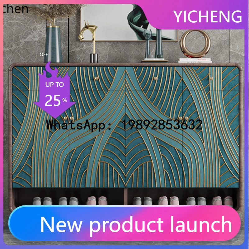 

W7- solid wood home storage porch cabinet multi-functional living room partition integrated decorative locker