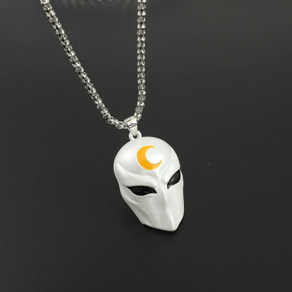 Moon Knight Marc Spector Necklace Marvel Superhero Cosplay Costumes Accessories Disney Charms Jewelry Pendant Necklace