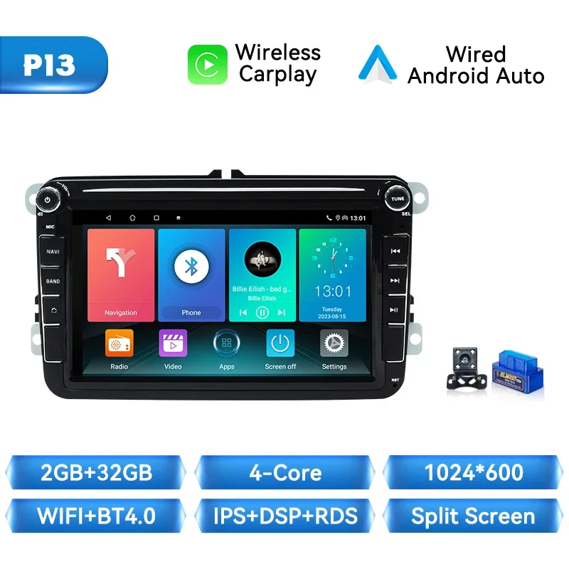 Draadloze Carplay Android 14 Auto Radio Voor Volkswagen Vw Passat B6 B7 Cc Tiguan Touran Golf Polo Auto Multimedia Gps Autoradio