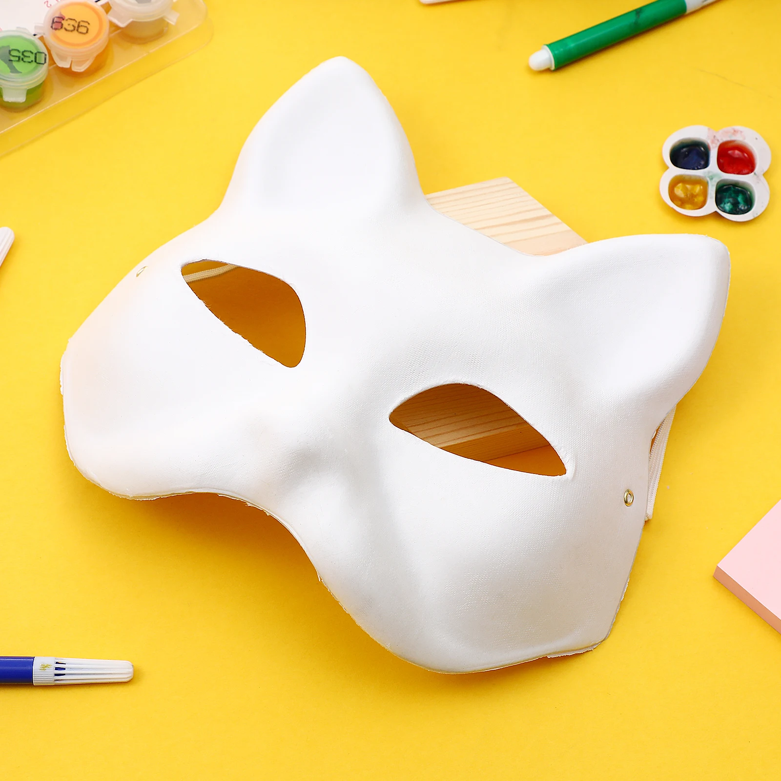 

10 Pcs Blank Hand Drawn Mask Childrens Face Masks Halloween Craft White Plain Cat Kits