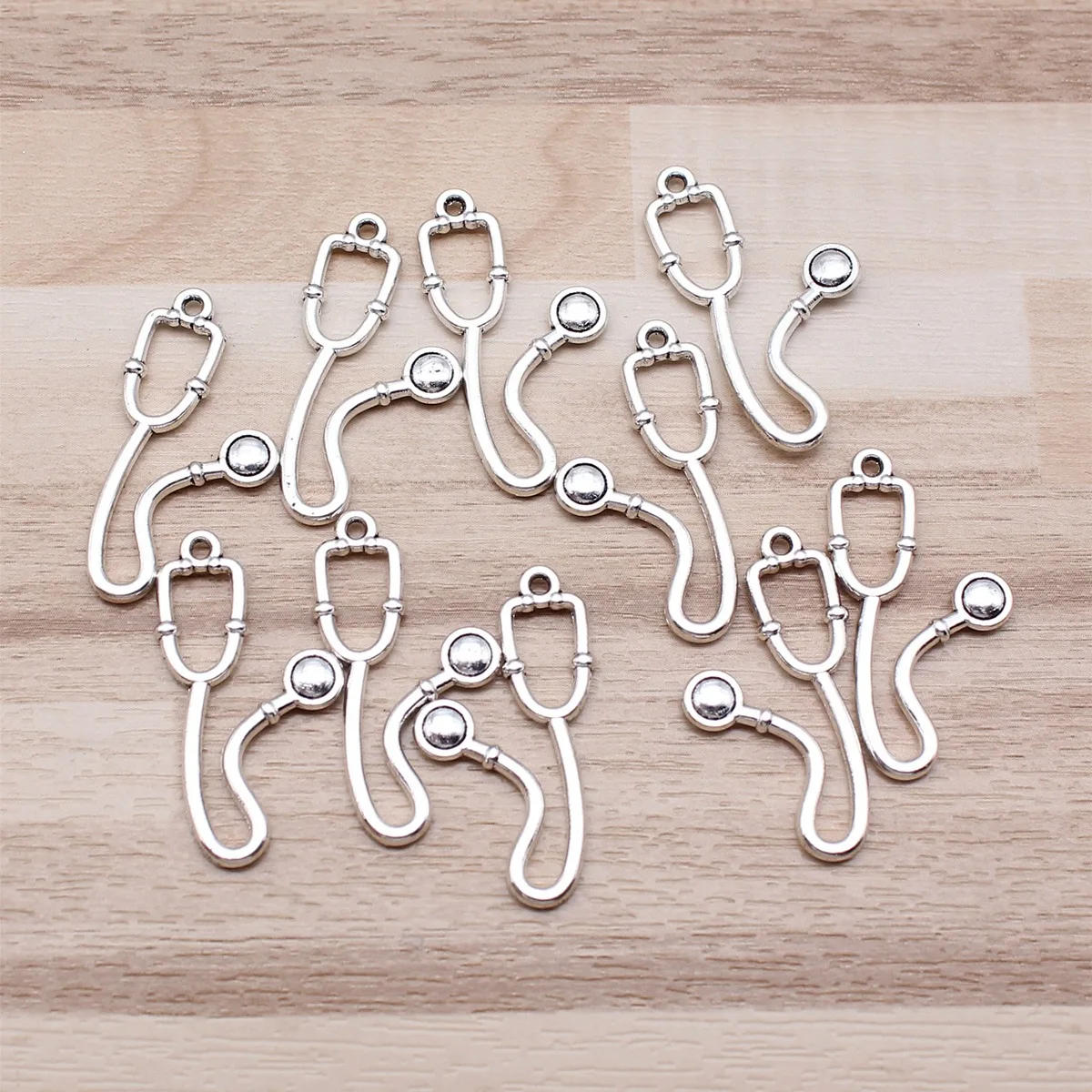 IFOCUS 10pcs/Lot Stethoscope Charms For DIY Jewelry Making Zinc Alloy 15x28mm/0.59x1.1inch