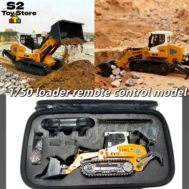 

YIGONG 1/50 Scale 18CH Remote Control Loader Model Alloy Crawler 636 Screw Rod Simulated Movable Bucket Engineering Vehicle Toy