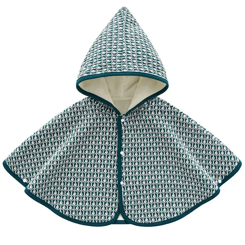 

Autumn Winter Newborn Girls Clothes Fashion Cute Plaid Green Hooded Warm Thick Korean Toddler Luxury Jacket Baby Items Coat B156