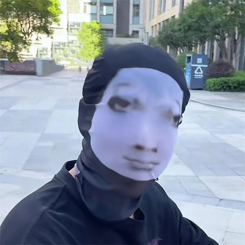 هالوين تأثيري أغطية الرأس أزياء الهيب هوب هود قبعة القبعات 3D كامل الوجه قناع شبكة مرنة قناع الوجه المشاهير للحزب