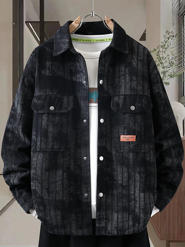 

American Sle Casual Loose Fit Long Sve Men's Denim Jaet Spring Autumn Wear Comfortable Breathable Faionable Brand