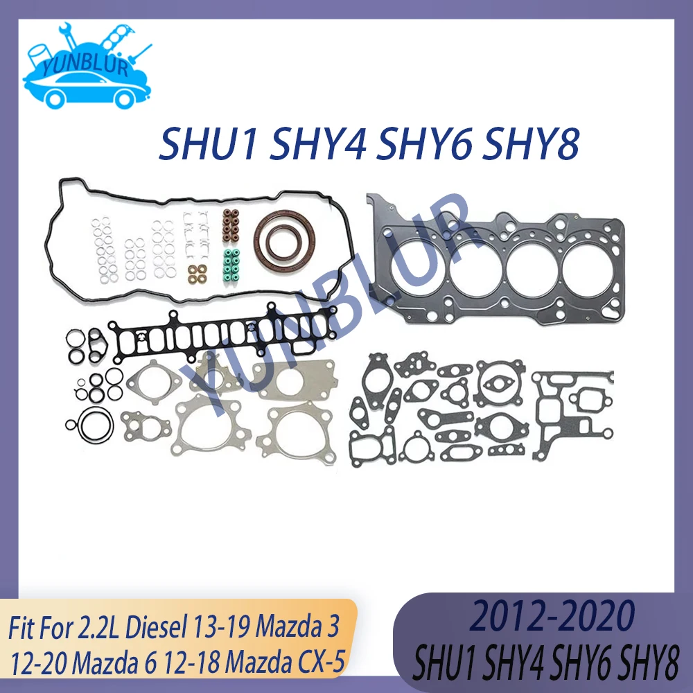 Engine Full Cylinder Gasket Set Fit 2.2 L SHU1 SHY4 SHY6 SHY8 Diesel For 13-19 Mazda 3 12-20 Mazda 6 12-18 Mazda CX-5 2.2L