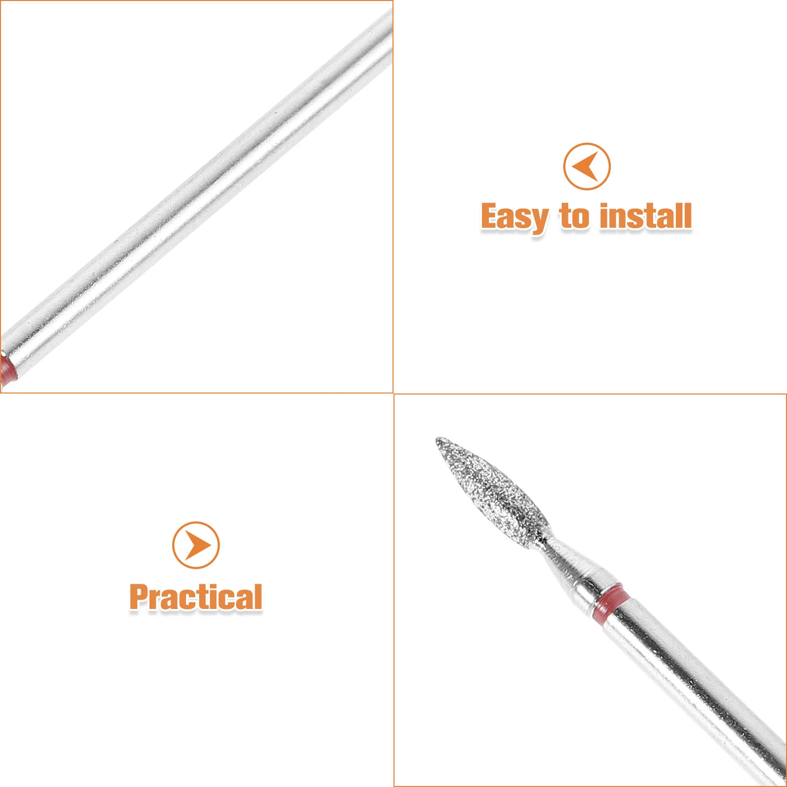 Brocas para uñas de acero profesional, cabezales de molienda para eliminación de cutículas, accesorios de herramientas de manicura, juego de cuidado de uñas, 6 uds.