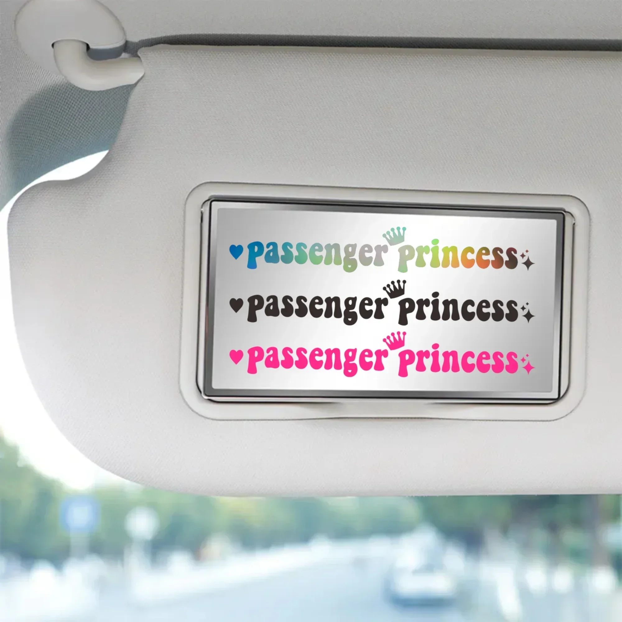 1PC Car sticker Passenger princess funny creative stickers for car rearview mirrors 15*2.3cm
