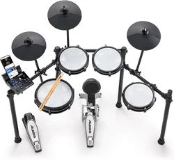 Alesis Nitro Max-Juego de batería eléctrica con almohadillas de malla silenciosas, baqueonew, 10 
