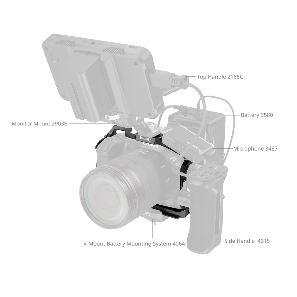 SmallRig L-Shape Mount Plate/Cameras Cage  for Canon EOS R5 Mark II,4983/4978