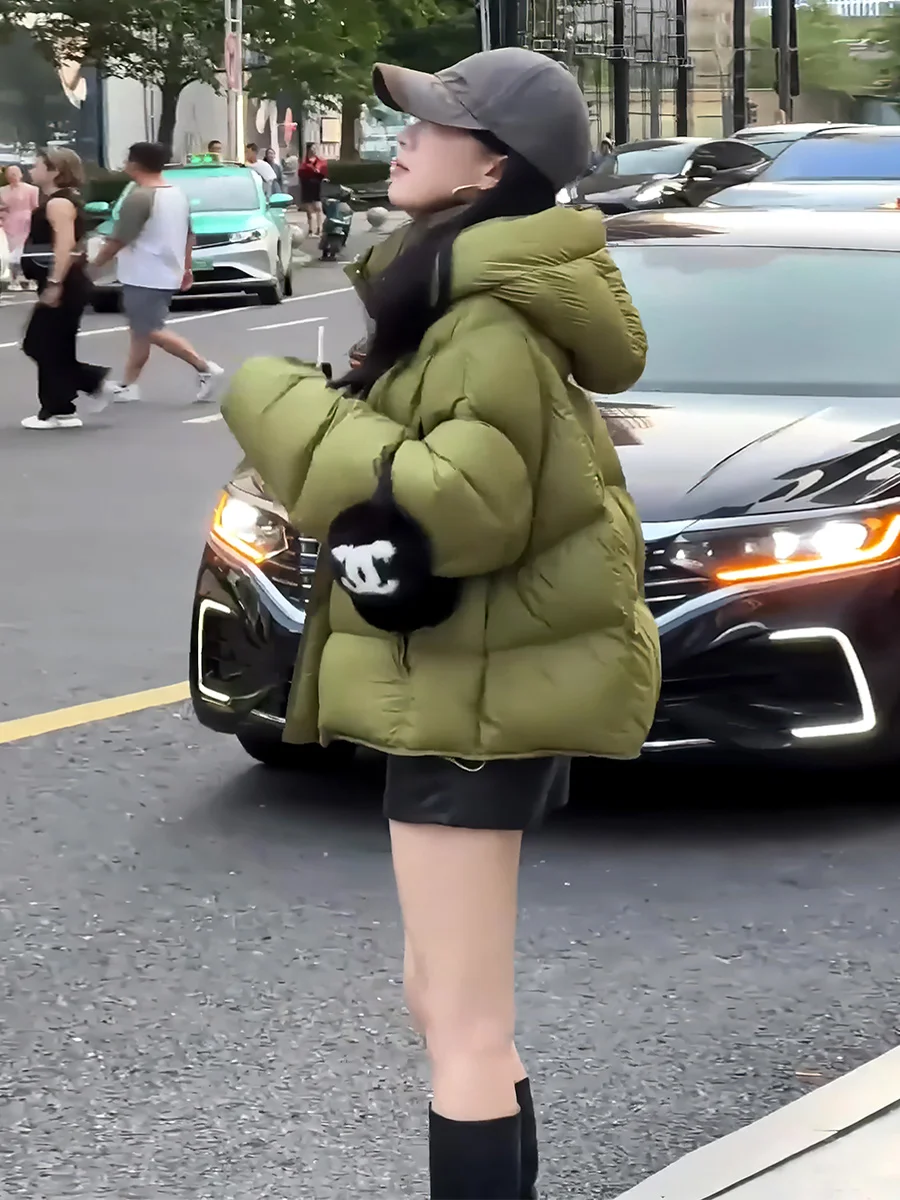 Cappotto invernale da donna ort bianco Du down Jaet con cappuccio Dstring Thi caldo cappotto invernale da pendolarismo con cappuccio staccabile