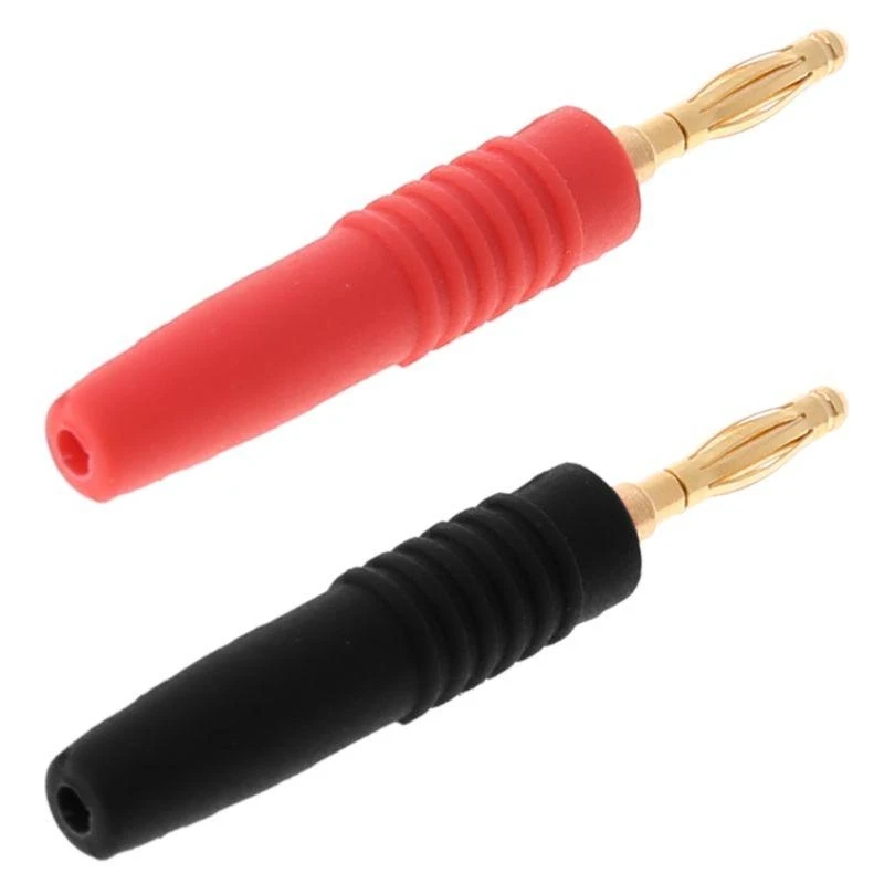 090F 10pcs 2mm سلك سلك لحام الذكور موصل الموصل الموصل الموصل الموصل الموسيقي الكابل محول الذهب مطلي بالذهب