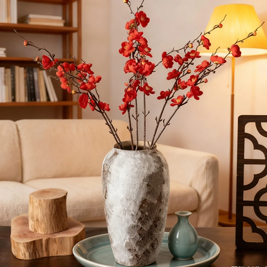 

Artificial Flowers Plum Blossoms Peach Branch Silk Flowers Christmas Home Wedding House New Year Decor Festival Pretty Ornaments