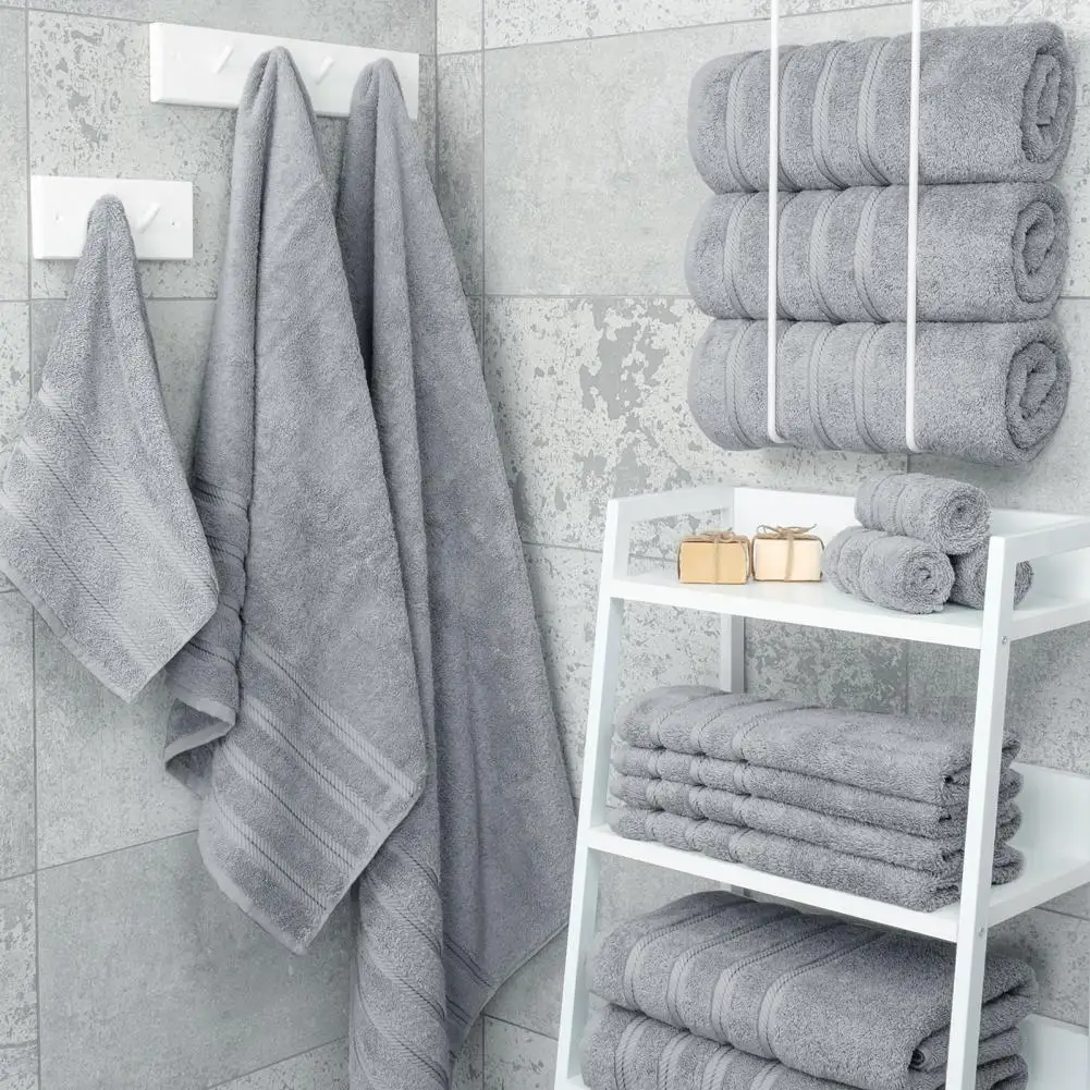 

Quick-dry Towel Luxurious 6-piece Cotton Towel Set for Home Hotel Use Includes 2 Bath Towels 2 Hand Towels 2 for Kitchen