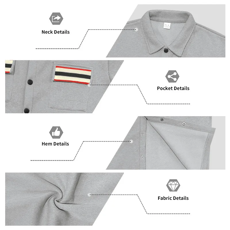 منتجات جديدة للخريف والشتاء عبر الحدود قميص سترة حرارية مخملية فضفاضة ثقيلة للرجال في الهواء الطلق