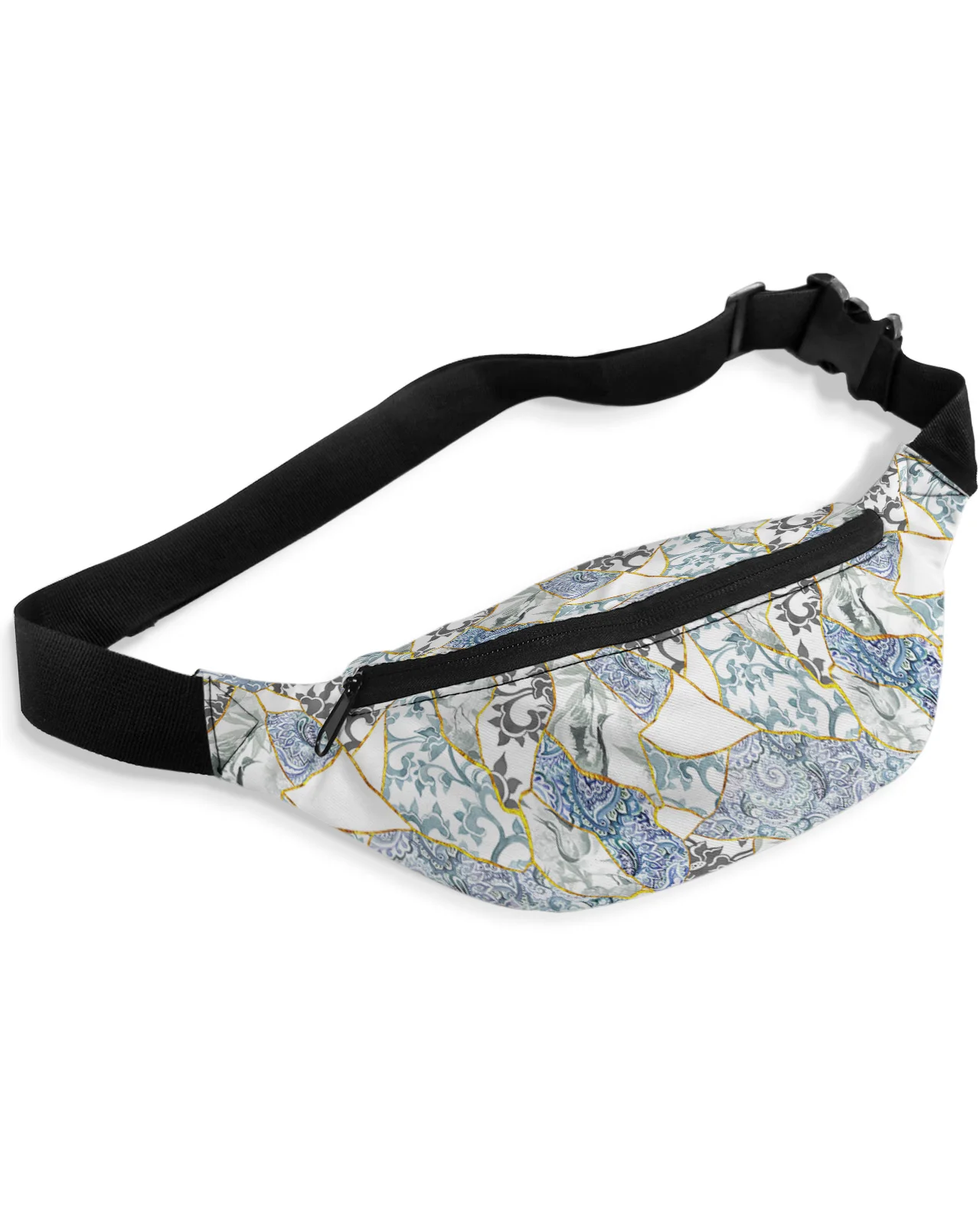 Blue And White Porcelain Texture Waist Packs for Women Waterproof Outdoor Sports Waist Bag Unisex Crossbody Shoulder Bag