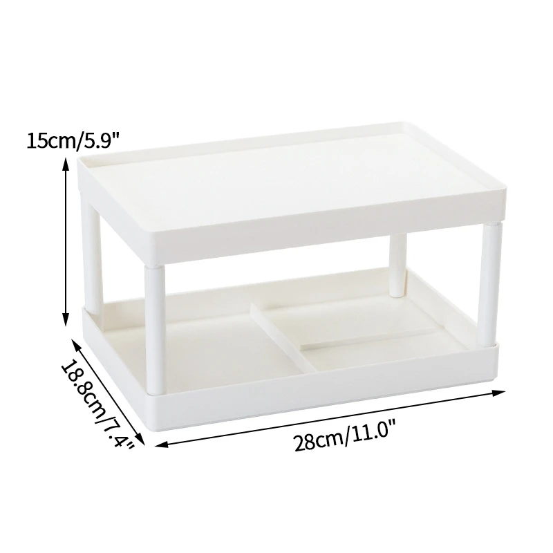 Multifunctional Shelves Double-layer Storage Shelf Desktop Storage Rack Plastic Desk Shelves Cosmetic Sundries Organizer Storage