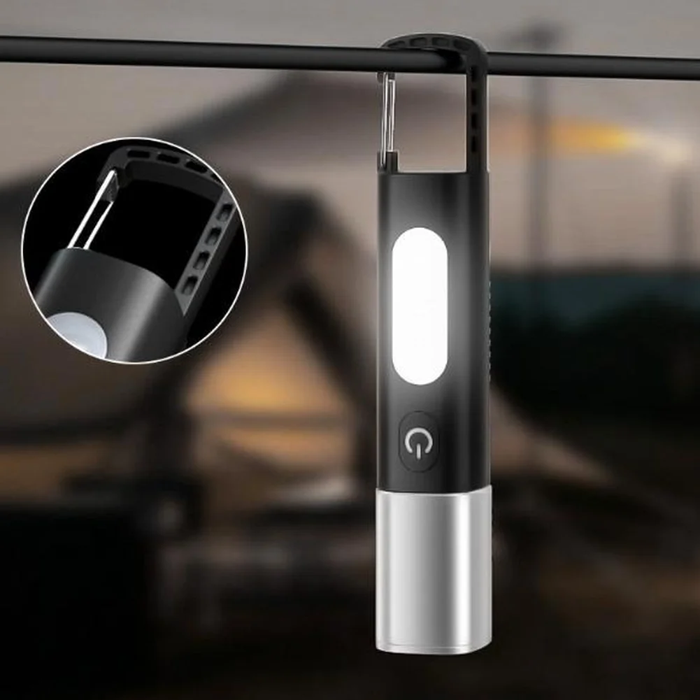 Waterproof Work Light Outdoor Camping Flashlight Black Lightweight Outdoor Flashlight Four Light Levels Focused Beam Search